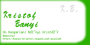 kristof banyi business card